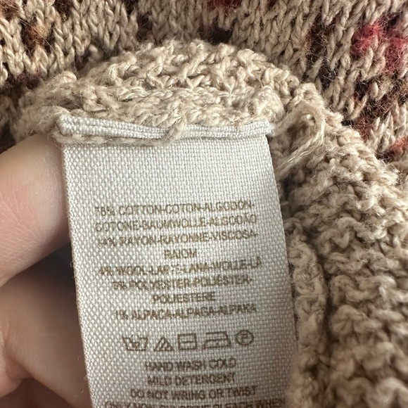 Free People Sweater Top Blouse Knit Wool Brown Boho Fall Fairy Grunge Size Small - Picture 7 of 8